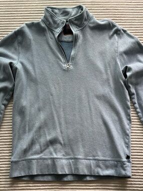 Men's Denver Hayes Light Blue Quarter-Zip Sweater
